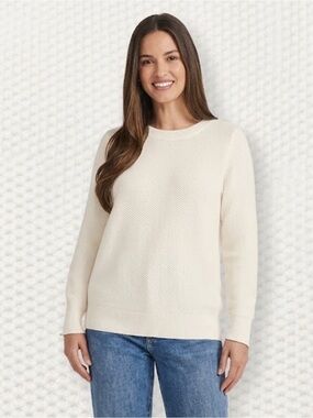 Matty M Sweater 100% Cotton White Large
